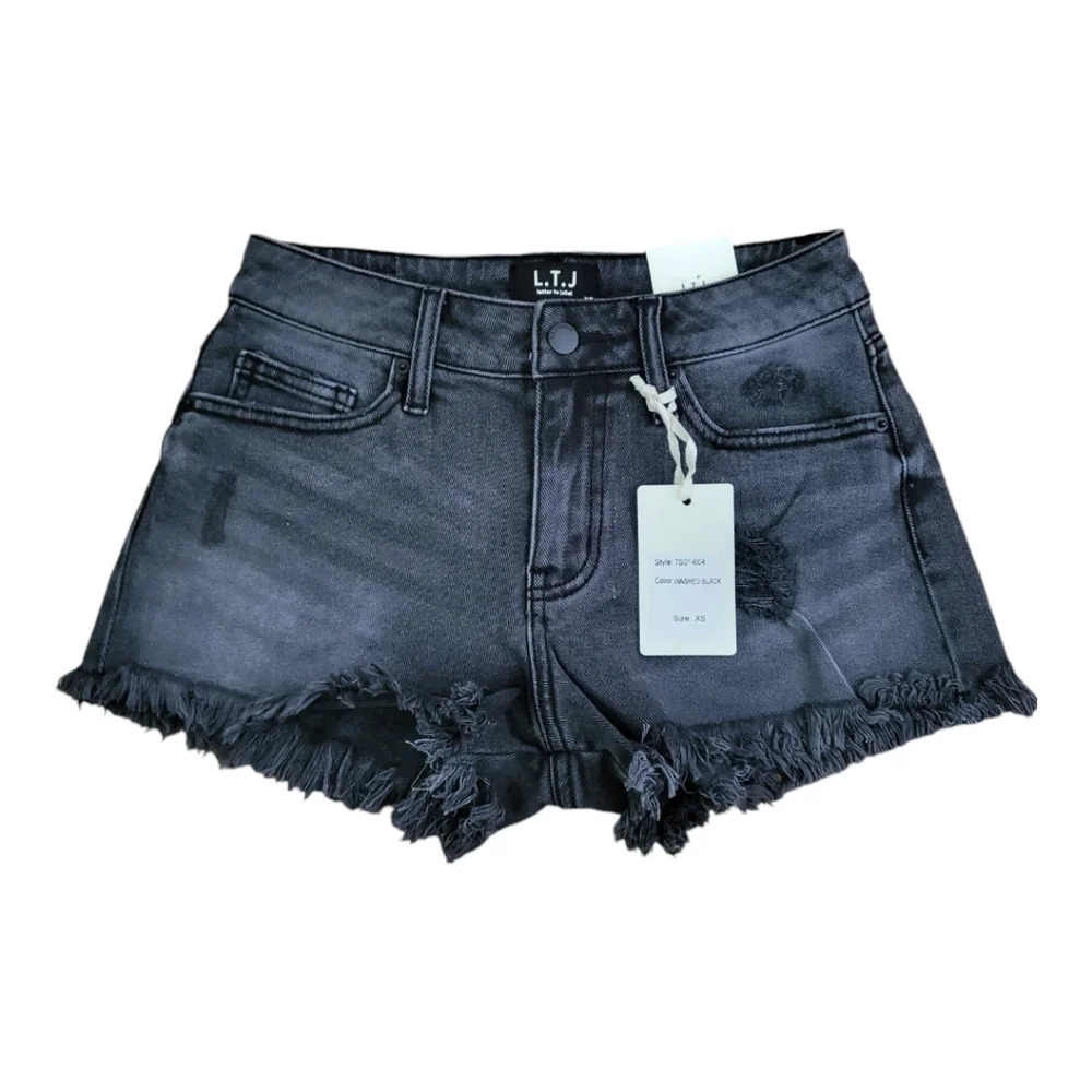 L.T.J distressed dark washed shorts Womens Size XS New